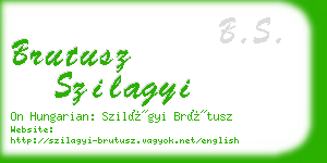 brutusz szilagyi business card